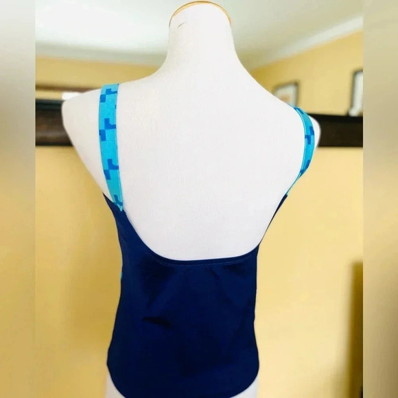 Speedo Blue Floral Swim Tank Women’s Size 10 - Picture 4 of 6